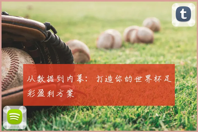 从数据到内幕：打造你的世界杯足彩盈利方案